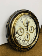 Antique Brass & Wooden 12 inch Wall Clock by Smith London - Classic Vintage Decor Piece - WoodenTwist